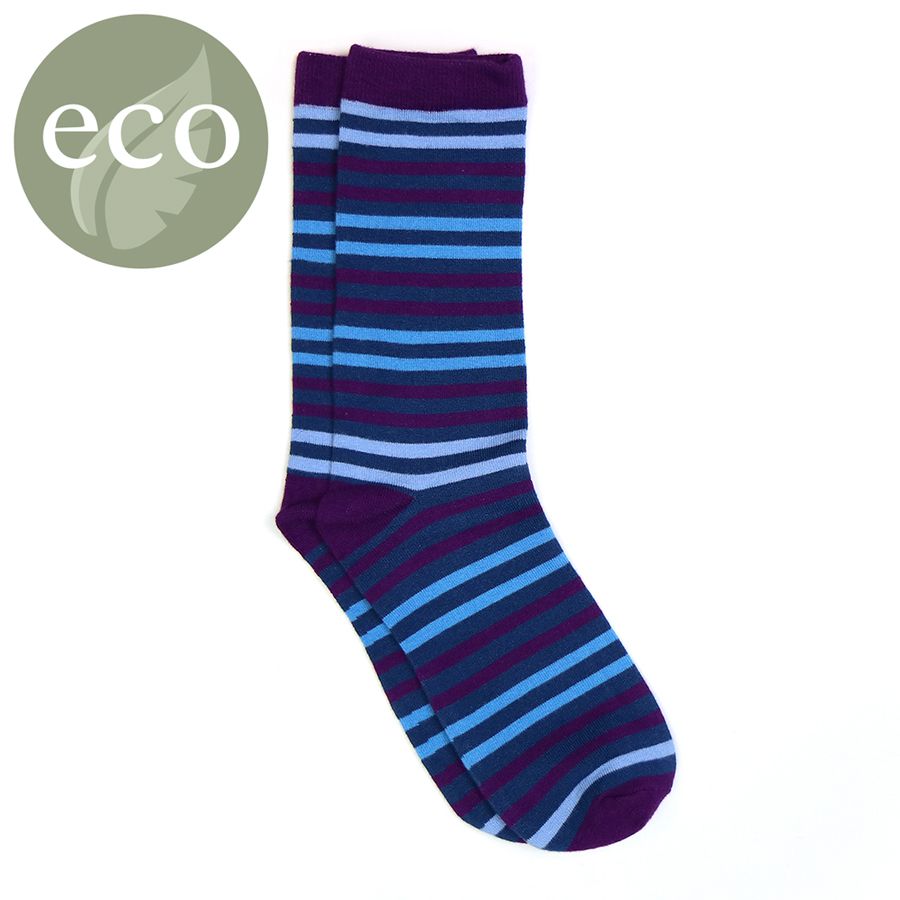 Blue & Purple Striped Mens Socks