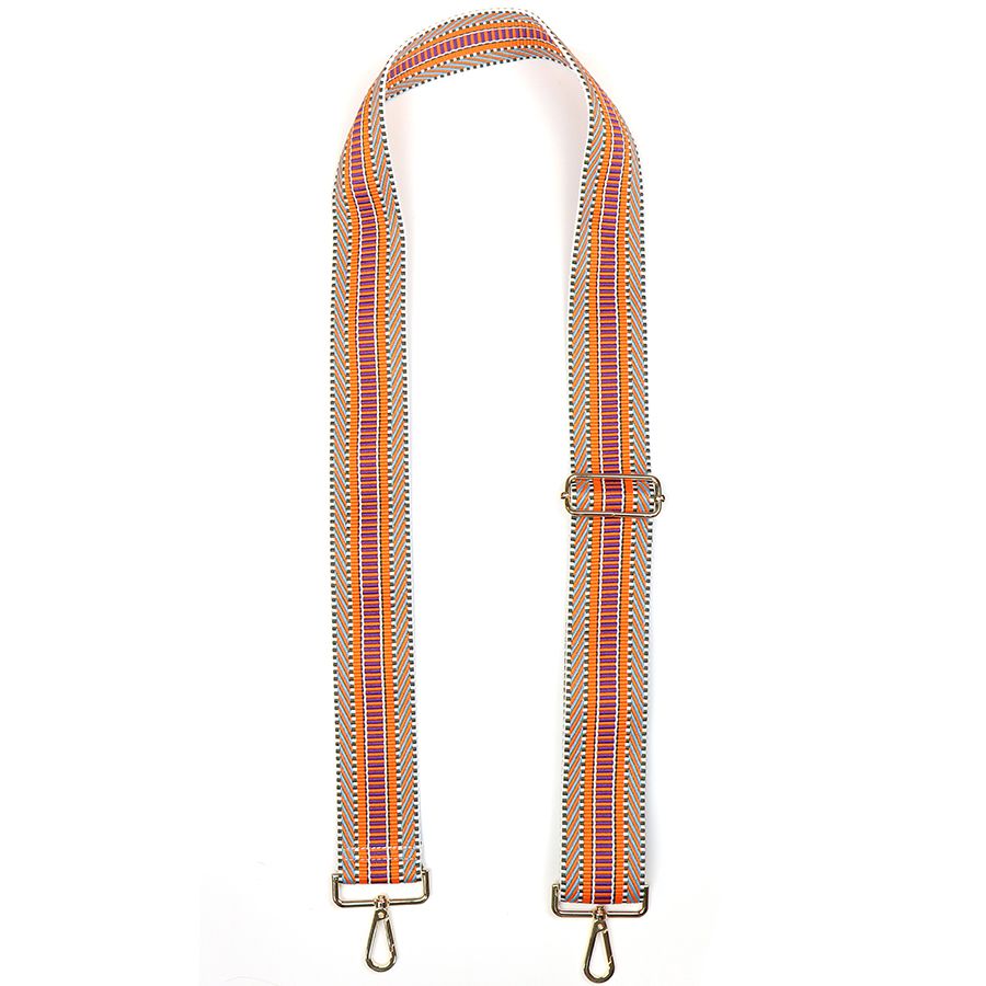 Orange Mix Woven Striped Interchangeable Bag Strap
