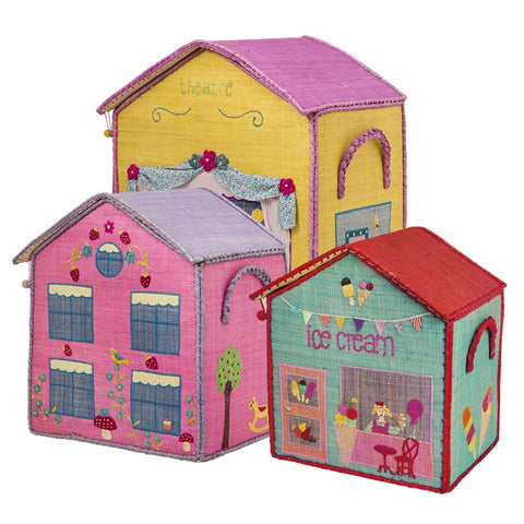 Medium Pink House Toy Storage Basket