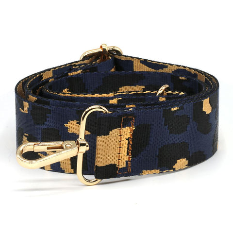 Navy Mix Leopard Print Interchangeable Bag Strap