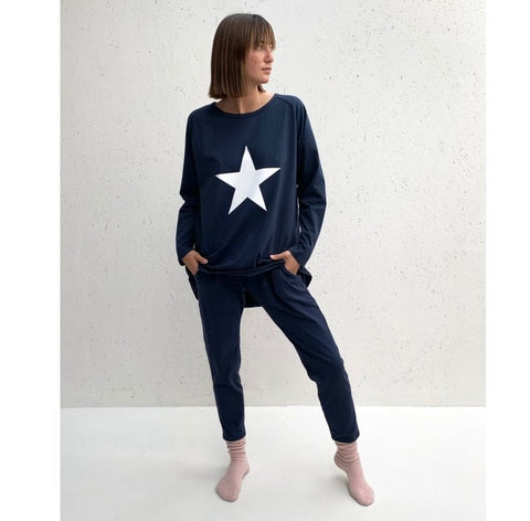 Navy Robyn Top With White Star