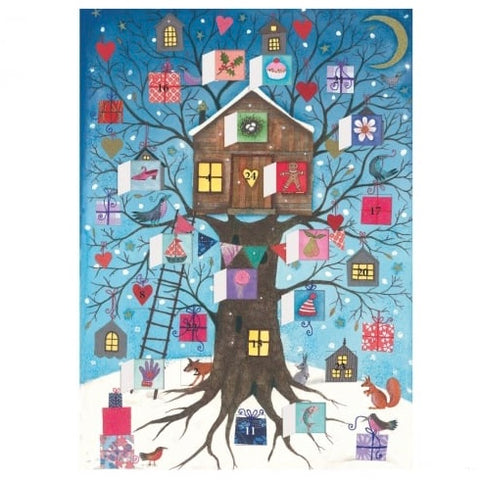 Christmas Tree House Advent Calendar Card