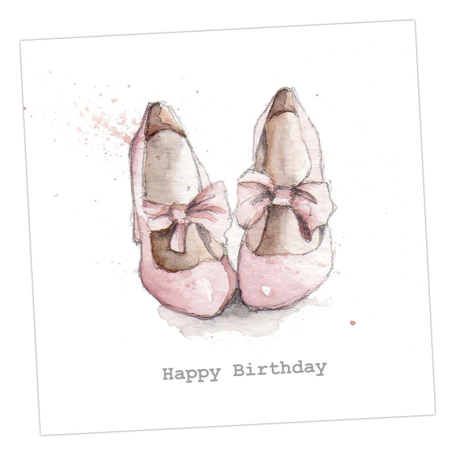 Boxed Party Shoes Happy Birthday Silver Earring Card