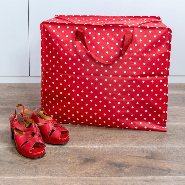 Red And White Dots Jumbo Storage Bag — Lost Objects, Found Treasures
