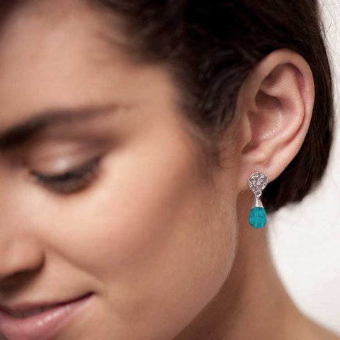 Turquoise Silver Drop Earrings