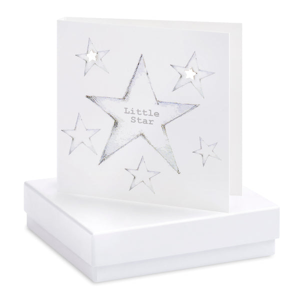 Boxed Little Star Silver Earring Card