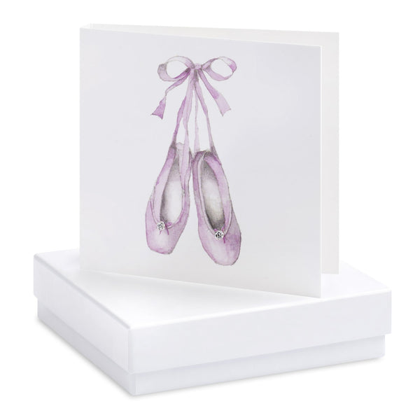 Boxed Ballet Shoes Silver Earring Card