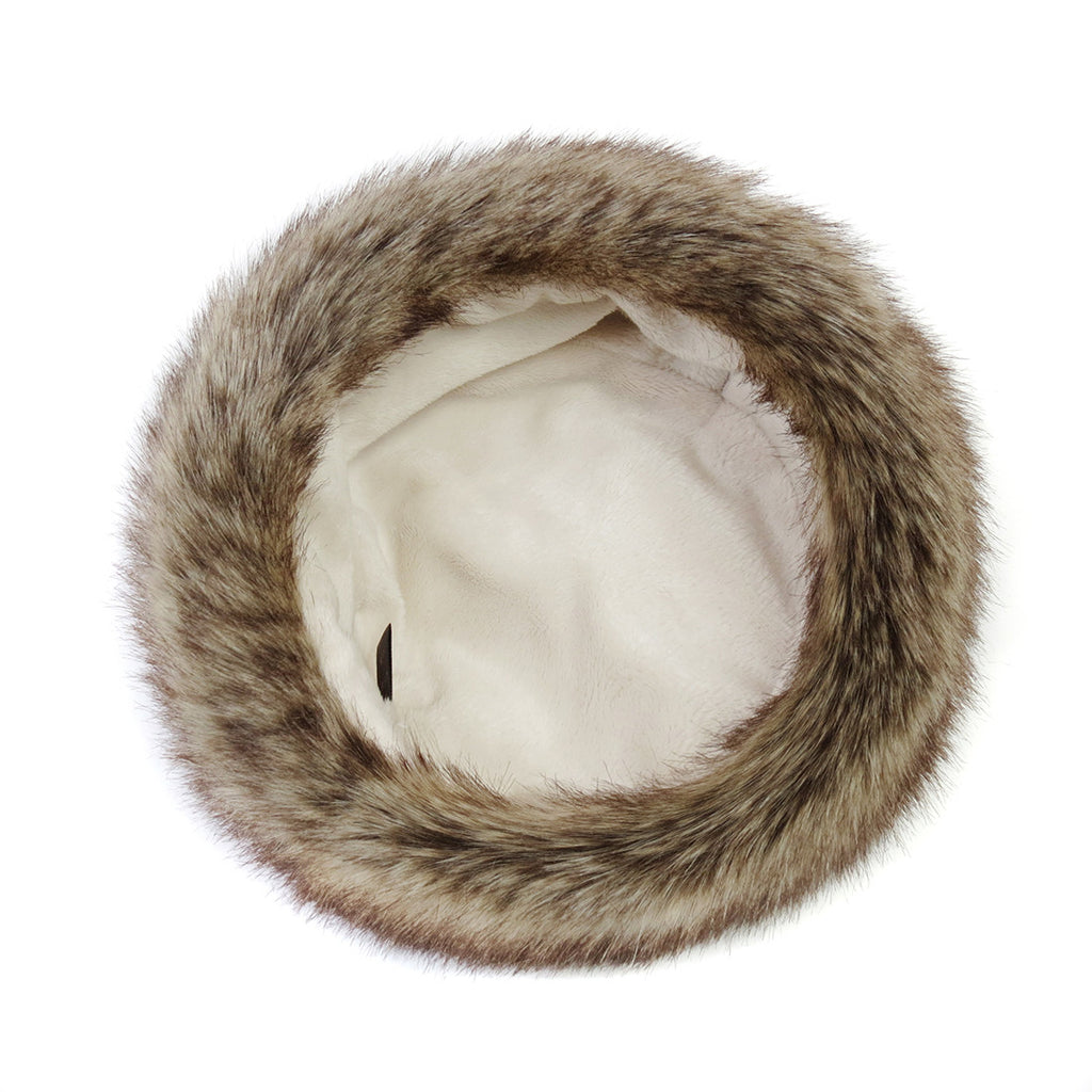 Truffle Faux Fur Pillbox Hat