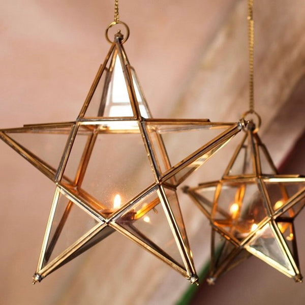 Antique Brass Glass Stars