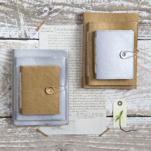 Silver Hand Stitched Notebook