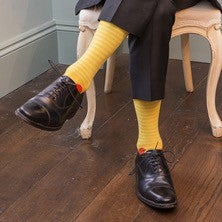 Yellow/Orange Stripe/Spot Fine Mens Socks