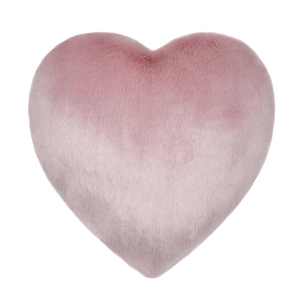 Pink Candy Floss Faux Fur Heart Cushion