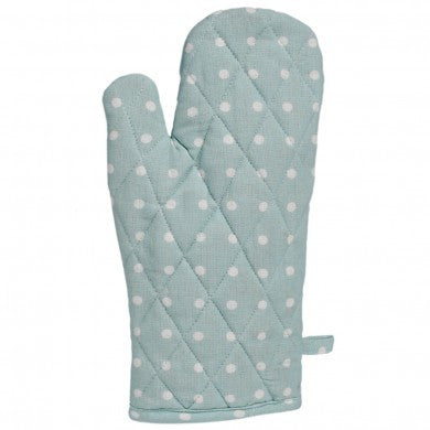 Blue Spotted Cotton Oven Glove