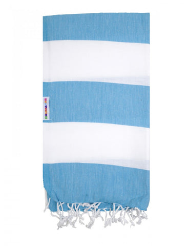 Aqua/White Hammamas Cotton Towel/Wrap