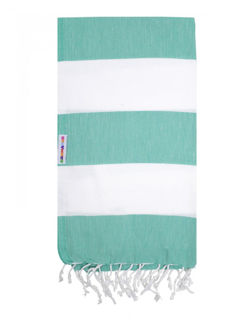Spearmint/White Hammamas Cotton Towel/Wrap