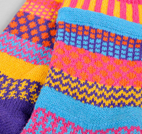 Carnation Mismatched Knitted Socks