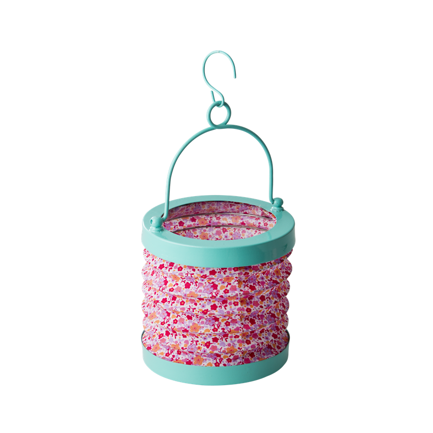 Pink Fabric Accordion Tea-Light Lantern