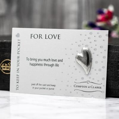 Heart For Love Carded Pewter Pocket Charm