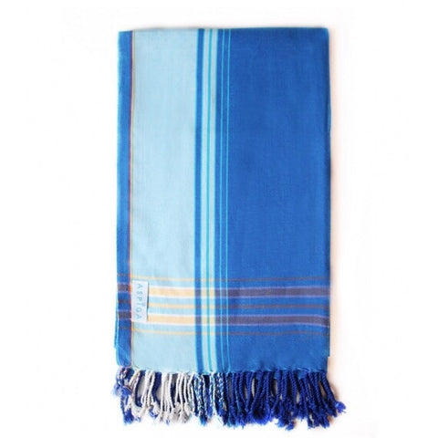 Gari Blue Cotton Kikoy Towel