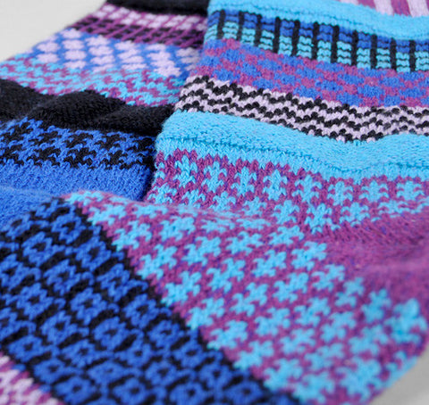 Rasberry Mismatched Knitted Socks