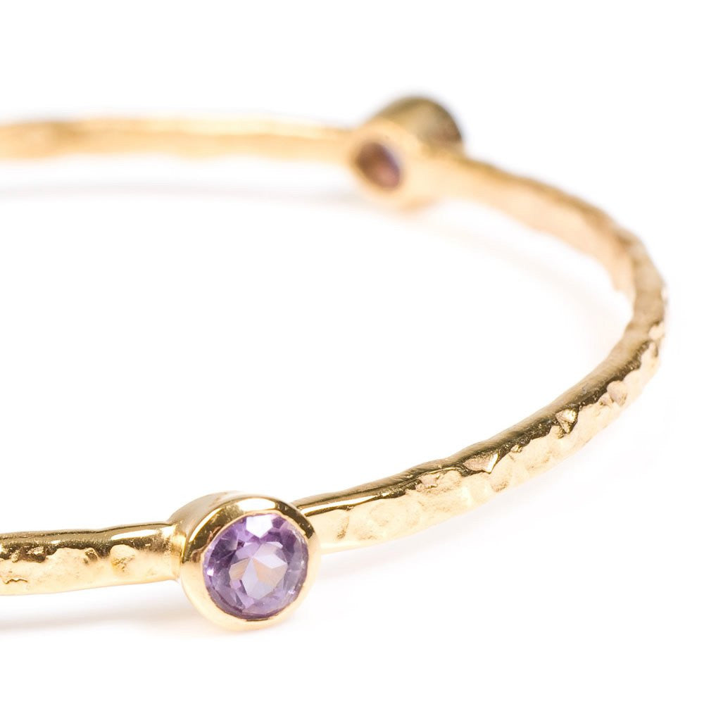 Amethyst Gold Plated Stacking Bangle