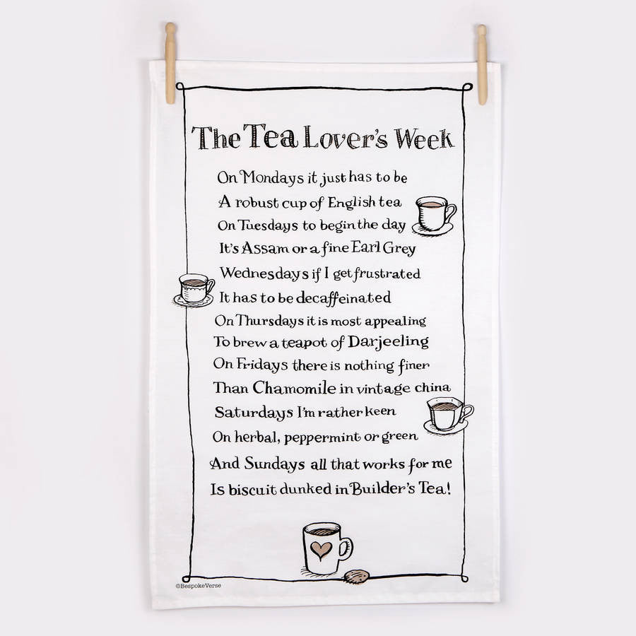 The Tea Lovers Week Poem Tea Towel