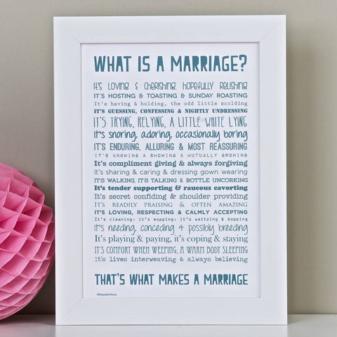 What is a Marriage Poem Print