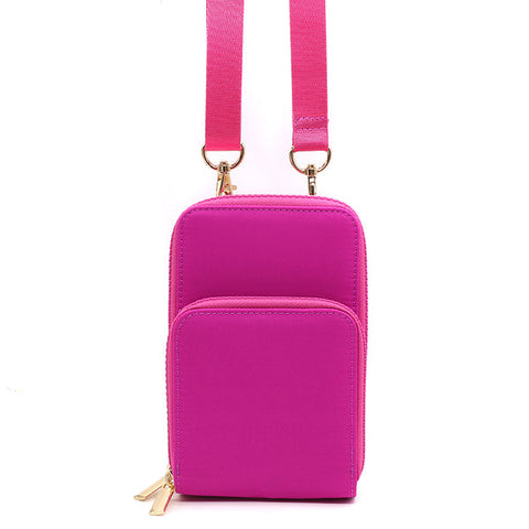 Pink Recycled Nylon Phone Bag