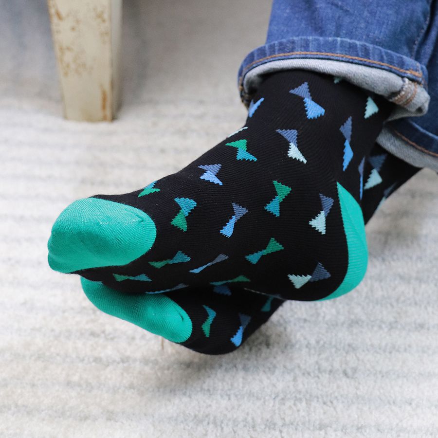 Men’s Blue & Green Mix Bamboo Trio Sock Box