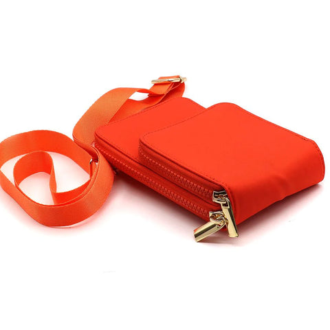 Orange Recycled Nylon Phone Bag
