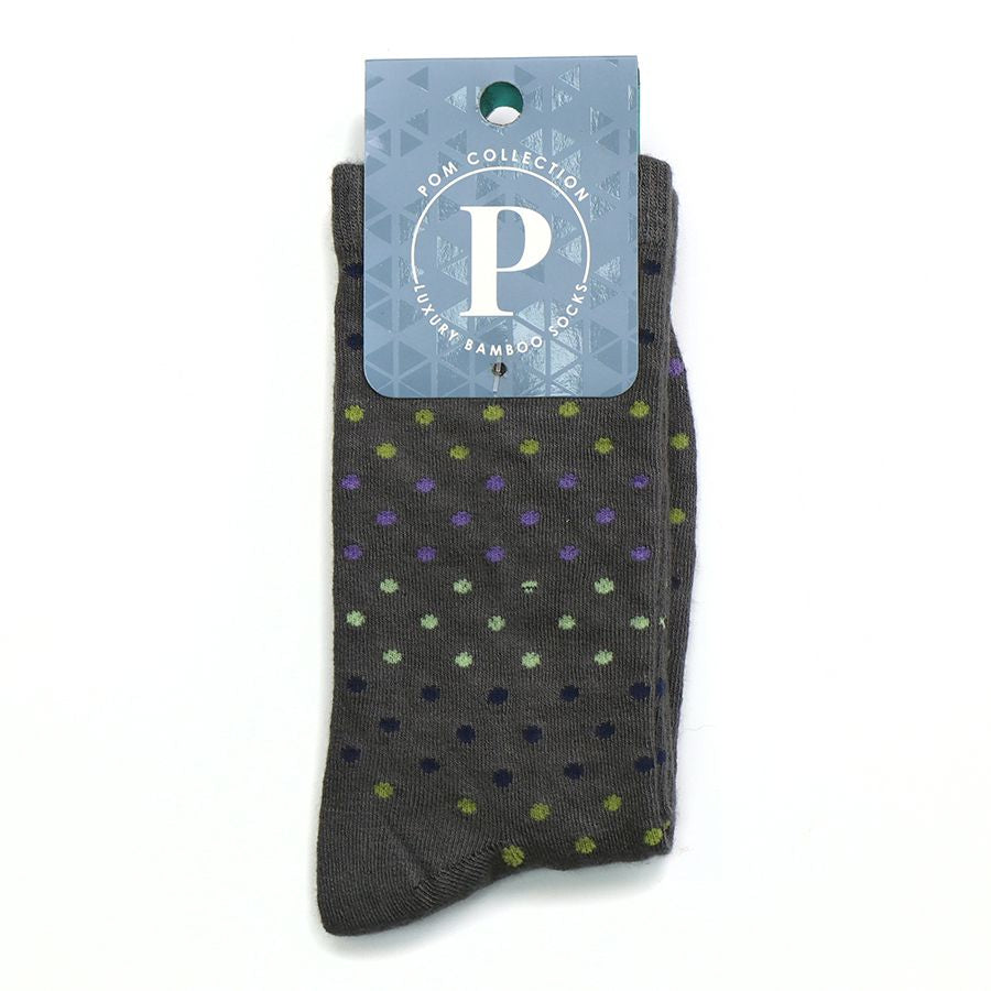 Grey Multi Spot Mens Socks