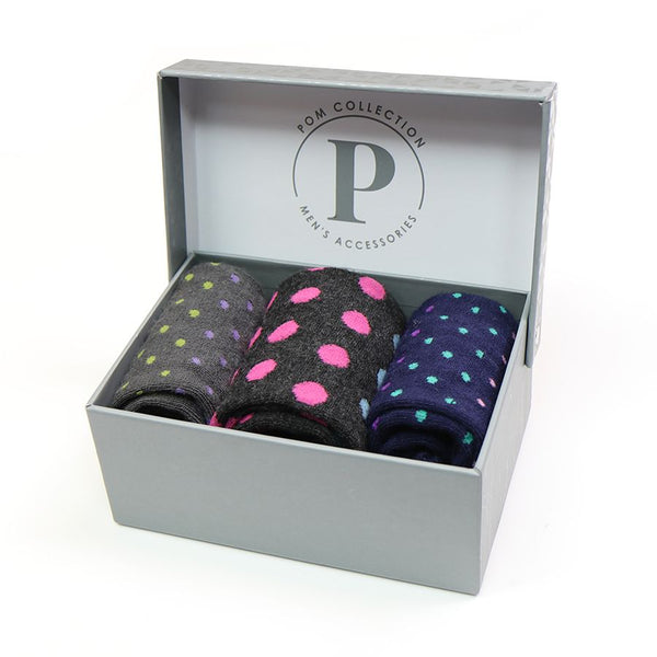 Men’s Triple Spotty Bamboo Sock Box