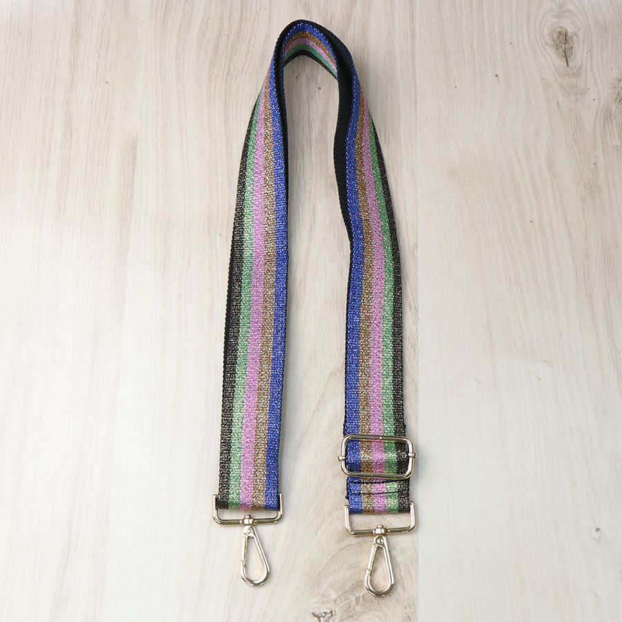 Earthy Rainbow Striped Shimmer Interchangeable Bag Strap