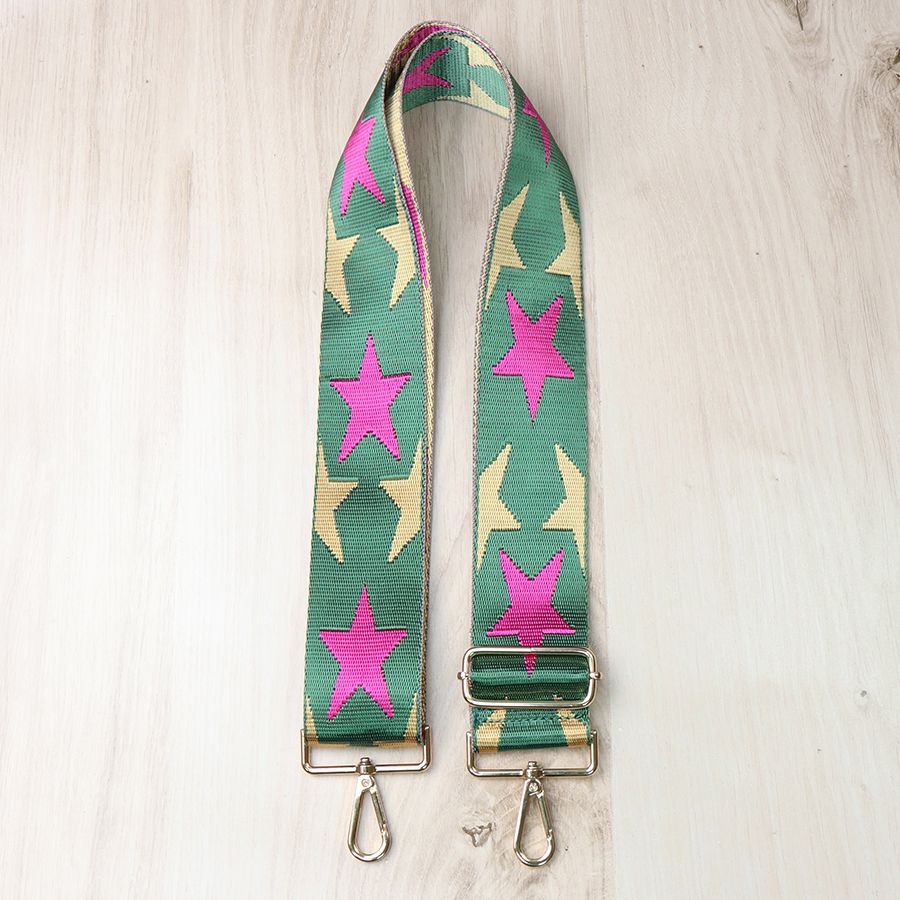 Green/Pink Mix Large Star Interchangeable Bag Strap