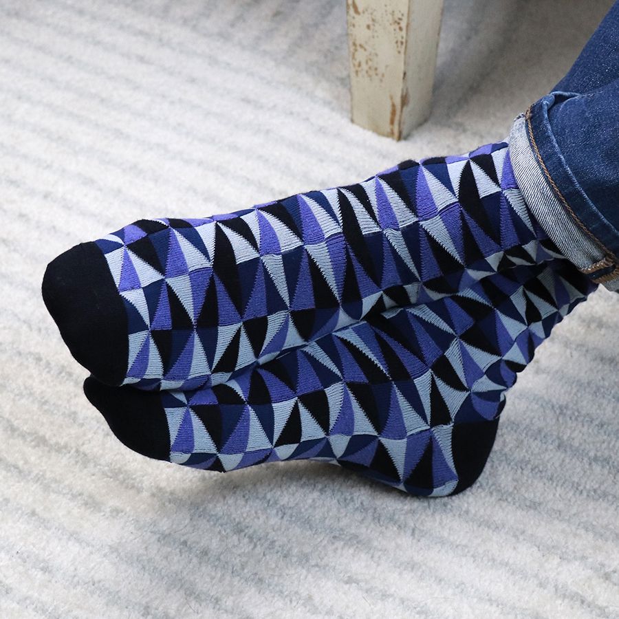 Men’s Blue & Purple Mix Bamboo Trio Sock Box