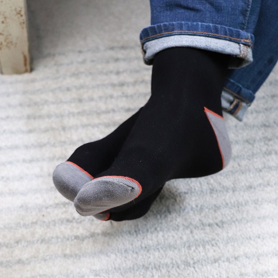 Men’s Blue Orange Black Mix Bamboo Trio Sock Box