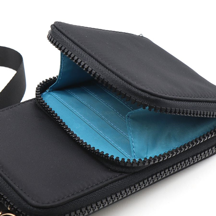 Recycled Nylon Black Phone Bag