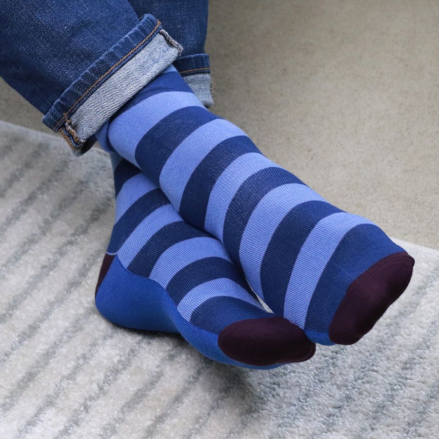 Men’s Blue & Purple Mix Bamboo Trio Sock Box