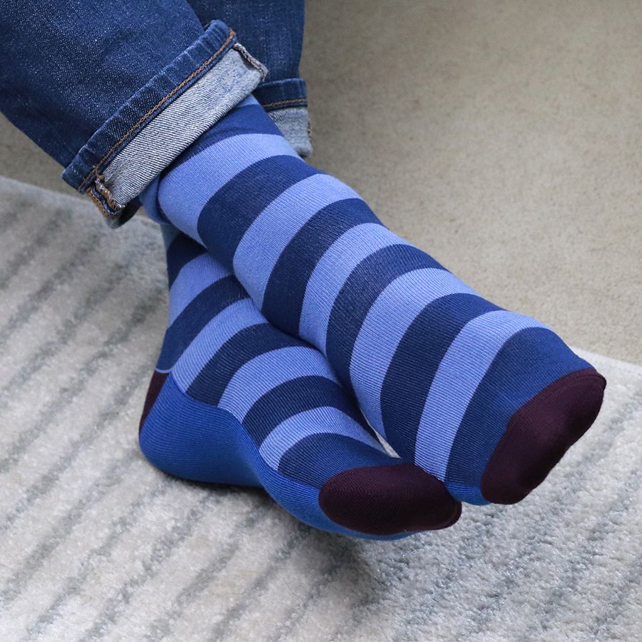 Men’s Blue & Purple Mix Bamboo Trio Sock Box