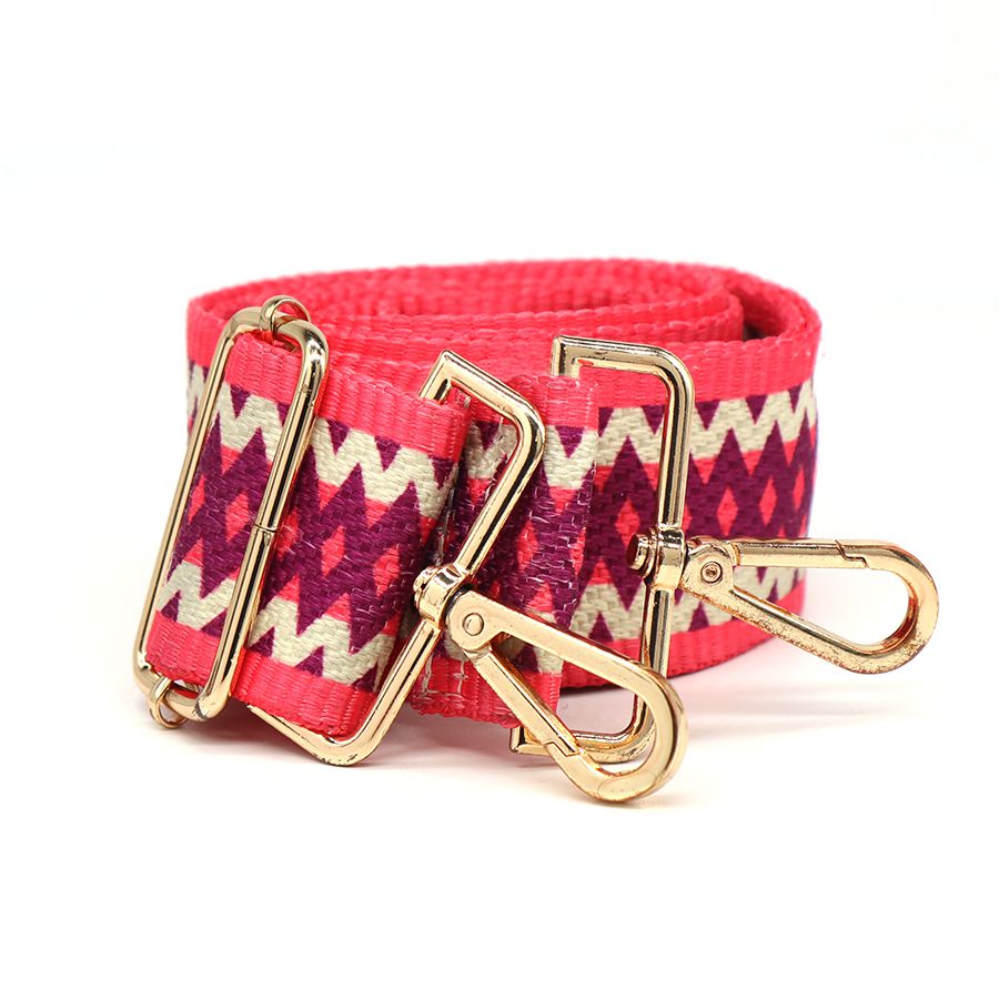 Vibrant Pink Mix Diamond Weave Bag Strap