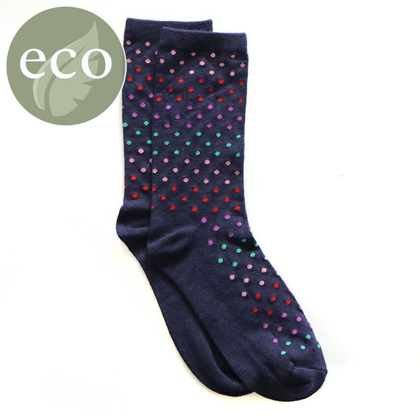 Navy Multi Spot Mens Socks