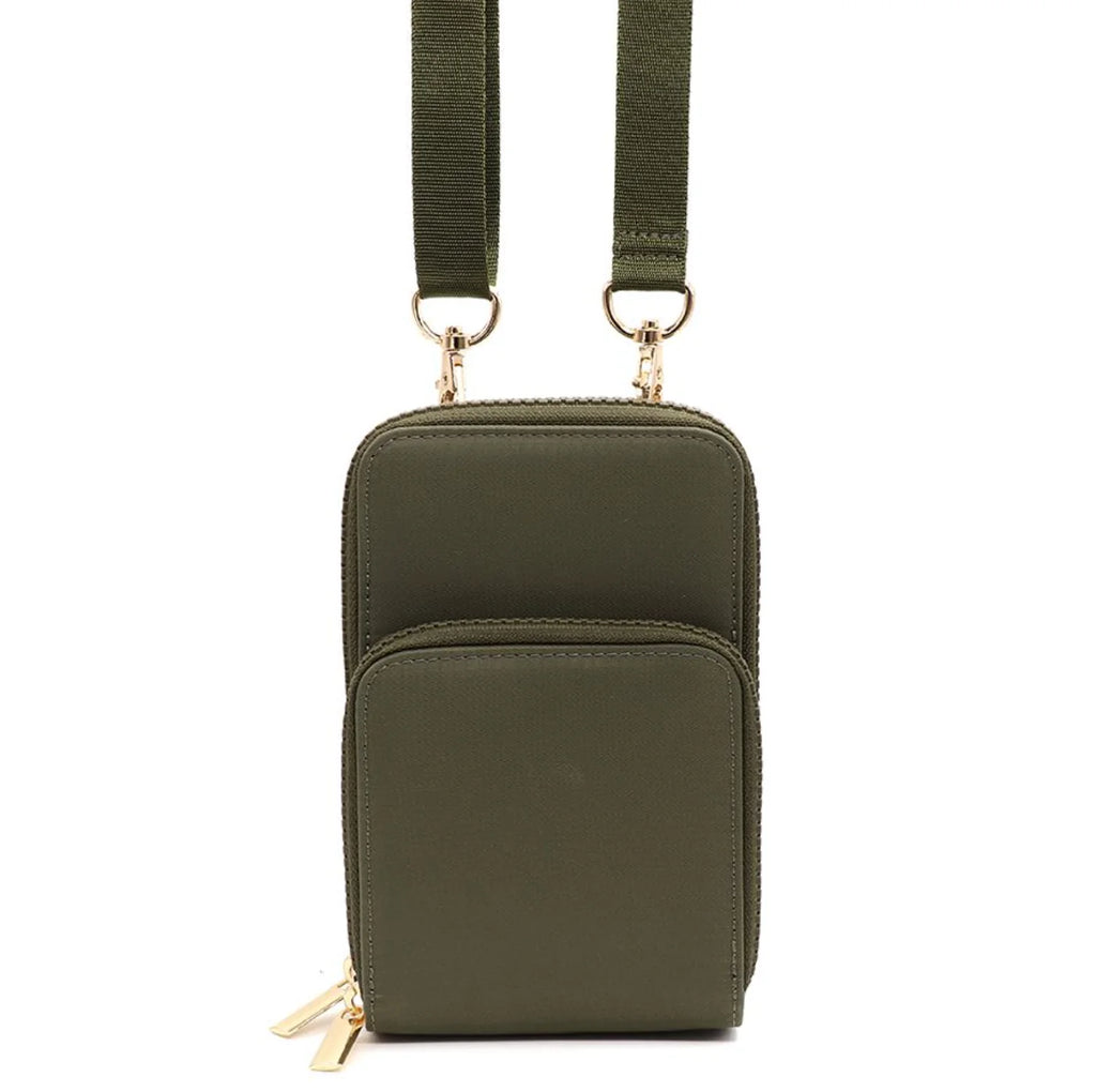 Khaki Recycled Nylon Phone Bag