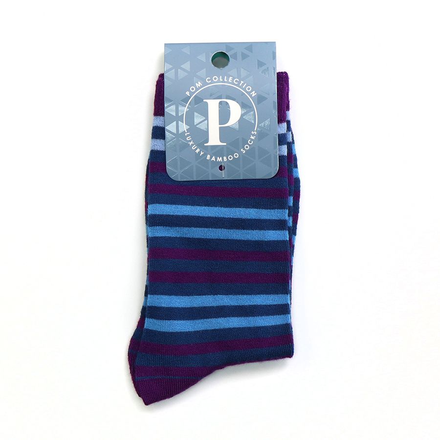 Blue & Purple Striped Mens Socks