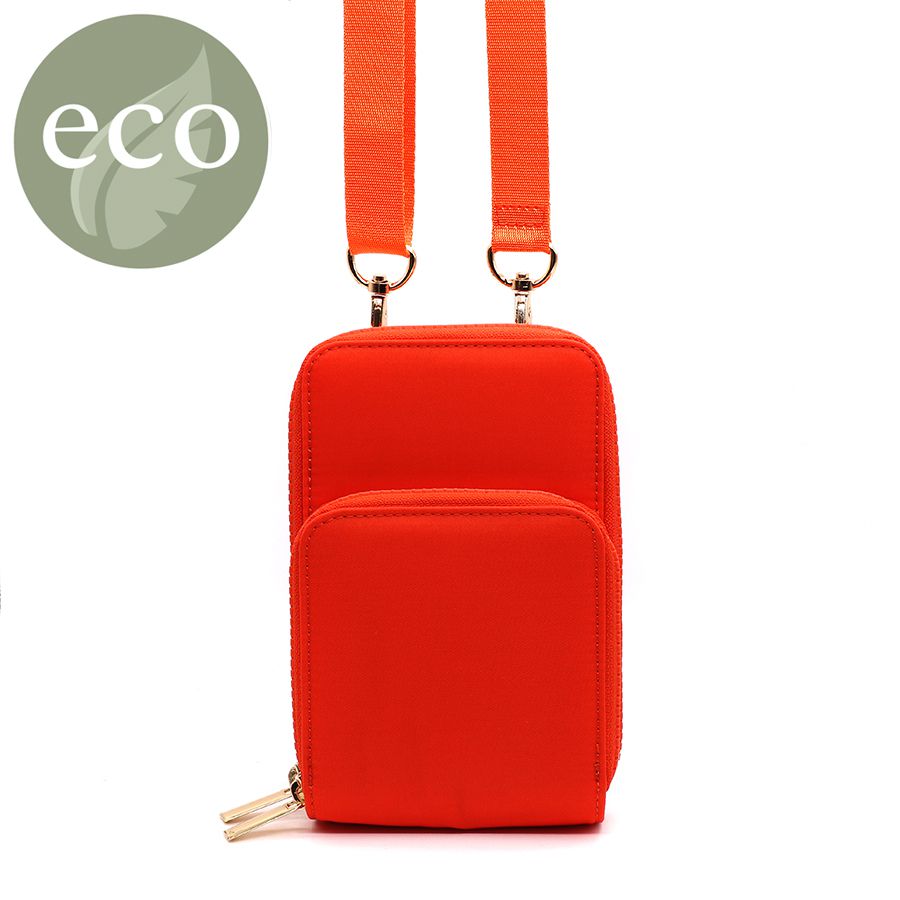 Orange Recycled Nylon Phone Bag