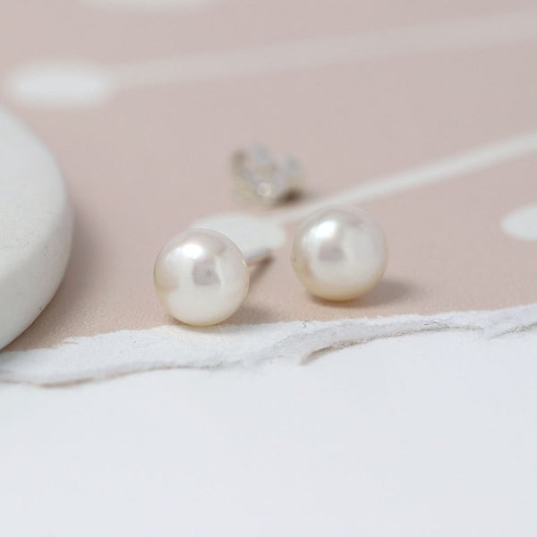 White Freshwater Pearl Earrings