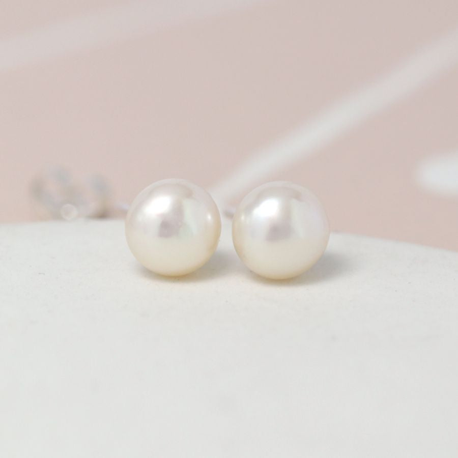 White Freshwater Pearl Earrings