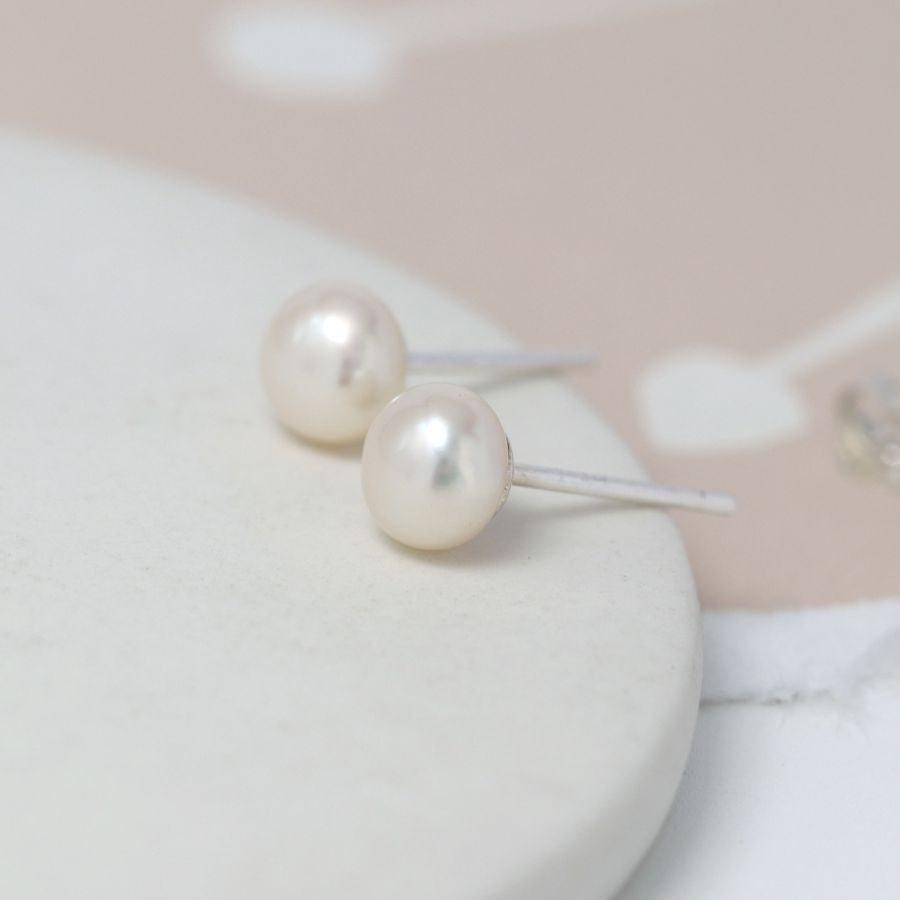 White Freshwater Pearl Earrings