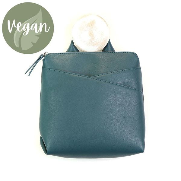 Teal Vegan Leather Backpack