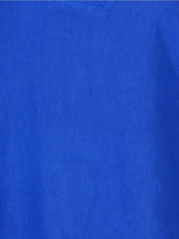 Linen Venetian V Neck Dress Royal Blue