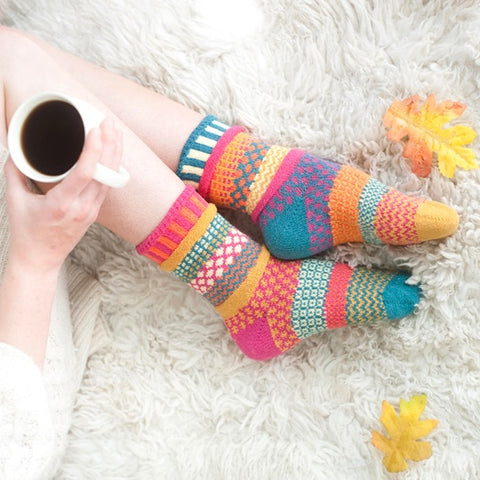 Saffron Mismatched Knitted Socks